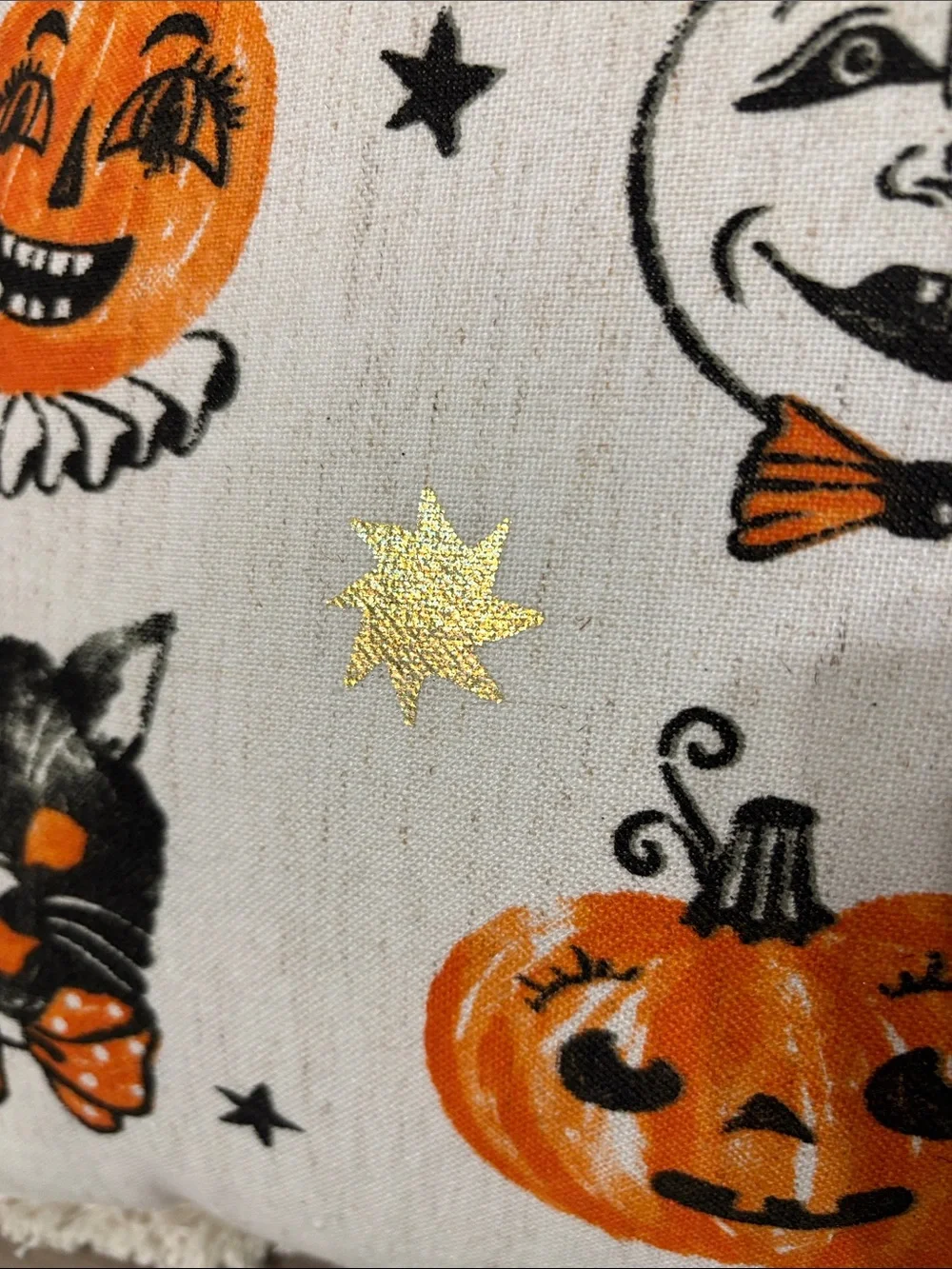 Living Soft, Vintage Retro Beistle Inspired Halloween Fringe Throw Pillow NWT